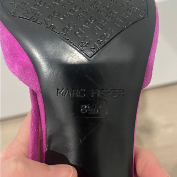 Marc Fisher‎ Cerana Fuchsia Suede Heels with Ankle Tie, Size 8.5 - Picture 7 of 7